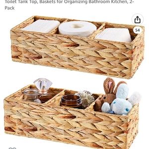 Water hyacinth wicker storage basket